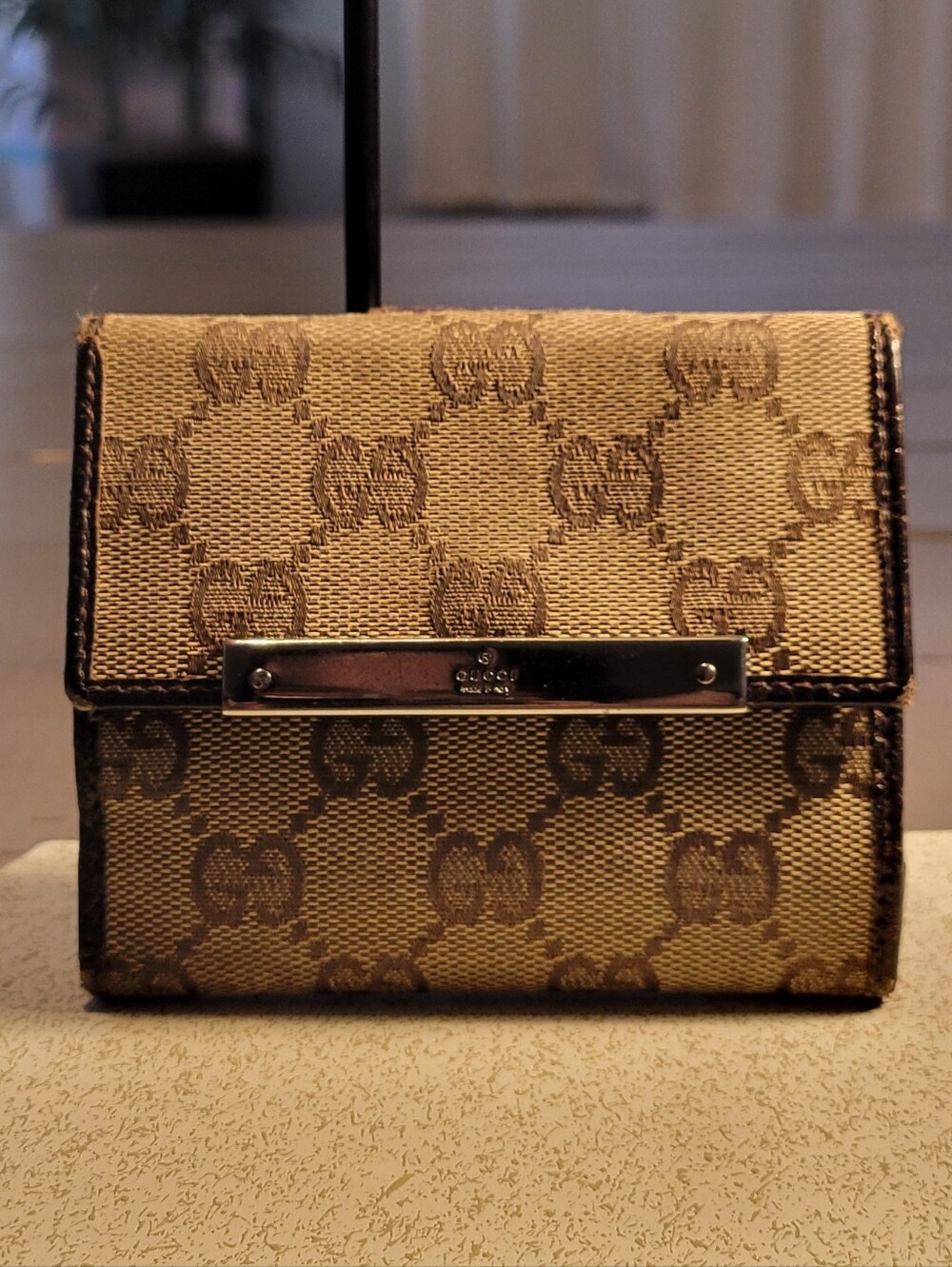 Gucci Beige Monogram Small Wallet